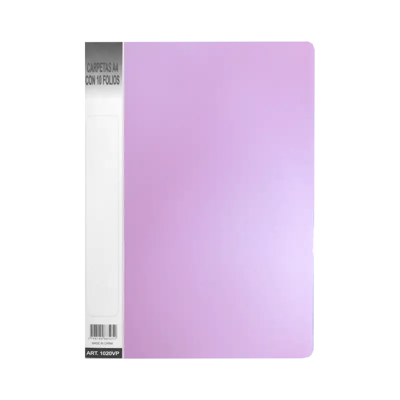 CARPETA C/10 FOLIOS A4  VIOLETA  PASTEL