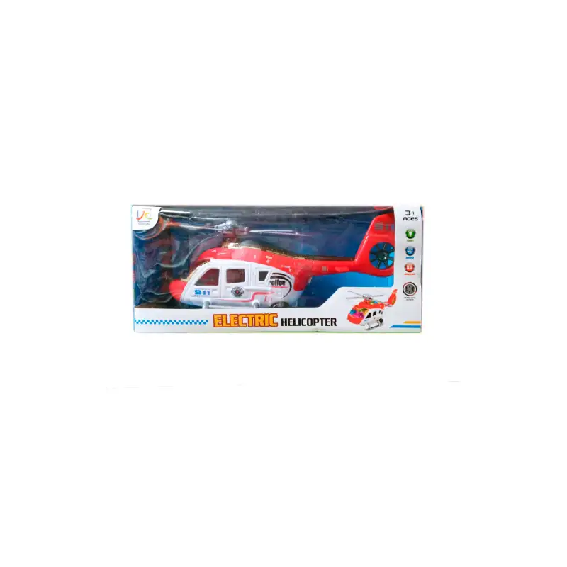 HELICOPTERO CON LUZ Y SONIDO EN CAJA A PILA