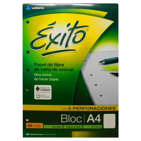 BLOCK EXITO A4 PEGADO 80HJS RAYADO