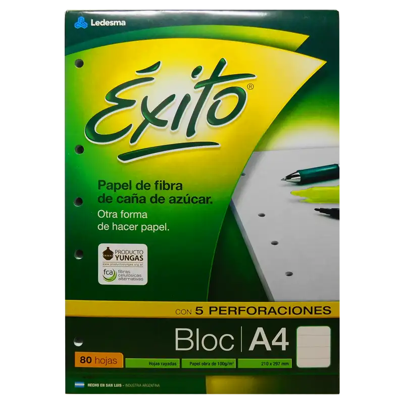 BLOCK EXITO A4 PEGADO 80HJS RAYADO