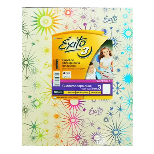 CUADERNO E3 19X23 TAPA FANTASIA 48H LISO EXITO