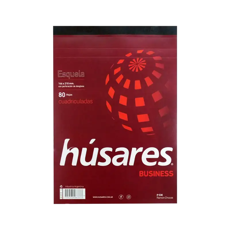 BLOCK HUSARES ESQUELA EMBLOCADO 80HJS CUADRICULADA