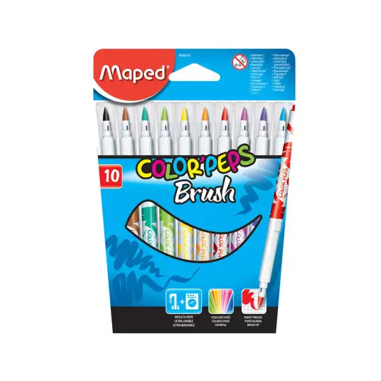 MARCADORES MAPED BRUSH PUNTA PINCEL X10