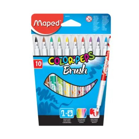 MARCADORES MAPED BRUSH PUNTA PINCEL X10