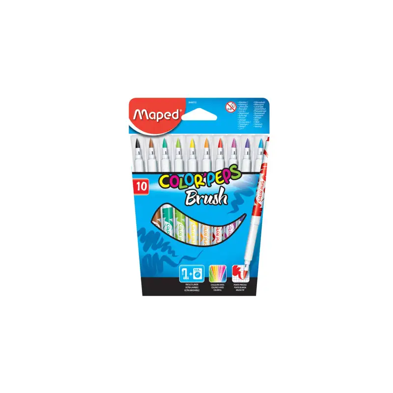 MARCADORES MAPED BRUSH PUNTA PINCEL X10