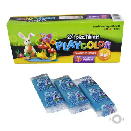 PLASTILINA PLAYCOLOR PANCITO CELESTE X24
