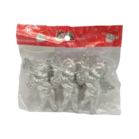 SET X3 ANGELES EN PURPURINA 8CM