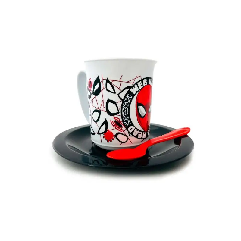SET TAZA CON PLATO CUCH SPIDERMAN BELGIOCO
