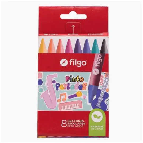 CRAYONES DE CERA FILGO PINTO PERLADO X8