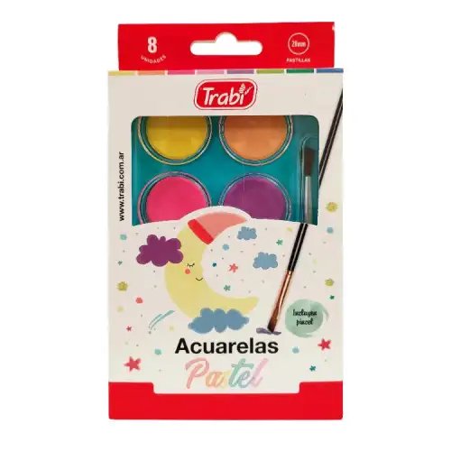 ACUARELAS PASTEL EST RIGIDO X8 TRABI