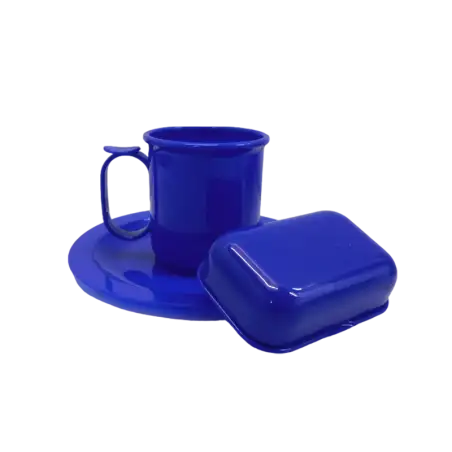 SET DE JARDIN JARRO PLATO JABONERA AZUL RAE