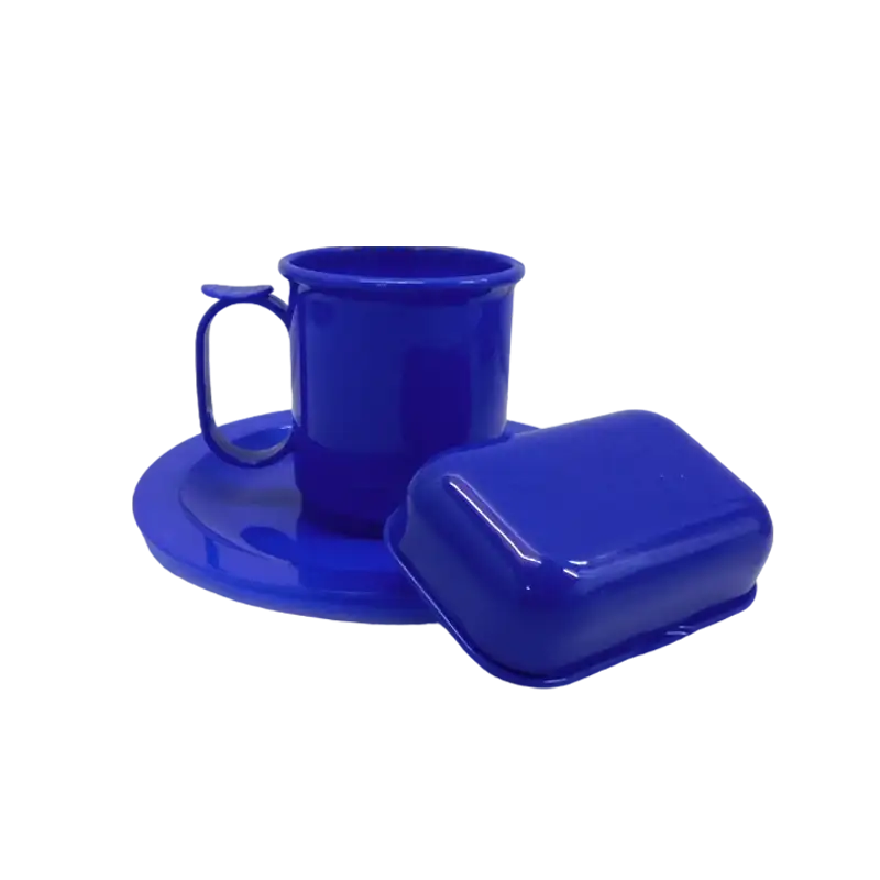 SET DE JARDIN JARRO PLATO JABONERA AZUL RAE