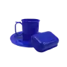SET DE JARDIN JARRO PLATO JABONERA AZUL RAE