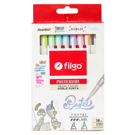 RESALTADOR MULTILIGHTER PASTEL D.PUNTA X18 FILGO