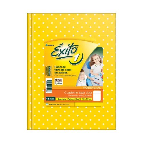CUADERNO E1 16X21 LUNARES AMARILLO 48H RAY EXITO