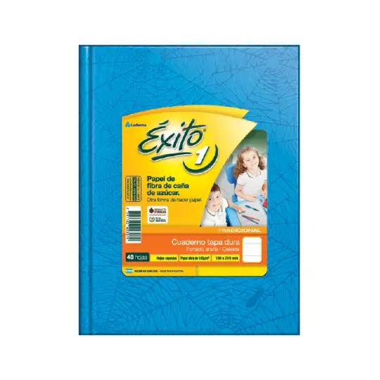CUADERNO EXITO E1 16X21 FORRADO CELESTE 48HJS RAYA