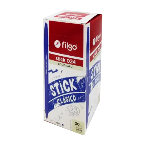 BOLIGRAFO STICK 024 T.GRUESO AZUL X50U FILGO