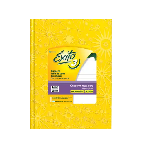 CUADERNO E3 19X23 FORRADO AMARILLO 48H RAY EXITO