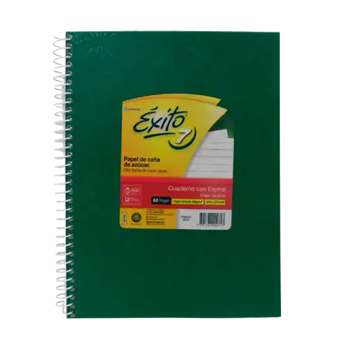 CUADERNO 21X27 ESP 7 VDE 60H RAY EXITO