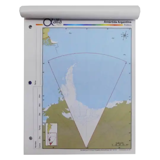 MAPA N3 POLITICO ANTARTIDA ARGENTINA ALFA X40U