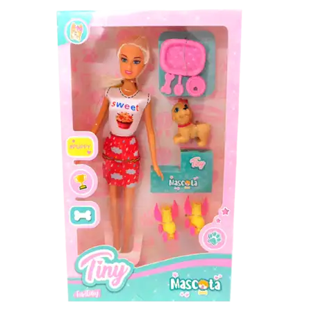 MUNIECA TINY Y SU MASCOTA
