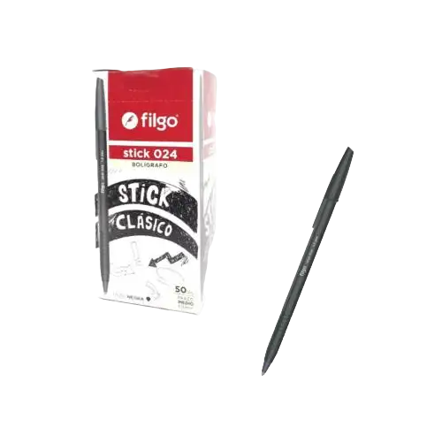 BOLIGRAFO STICK 026 T.GRUESO NEGRO X50U FILGO