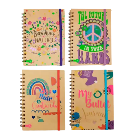 CUADERNO 15X21 KRAFT BULLET