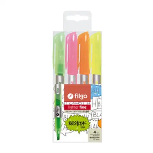 RESALTADOR FINO LIGHTER ESTUCHE FLUO X4 FILGO