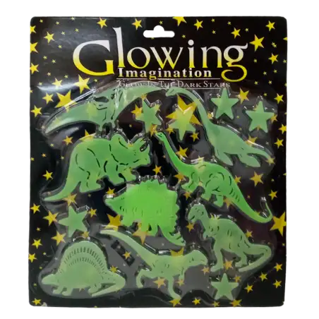 STICKER FLUORESCENTE DINO GALAXIA