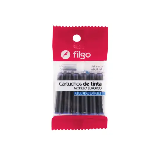 CARTUCHO DE TINTA  FILGO P/PLUMA ESCOLAR AZUL