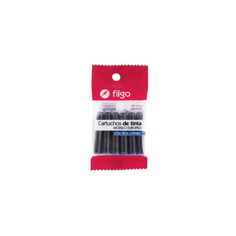 CARTUCHO DE TINTA  FILGO P/PLUMA ESCOLAR AZUL