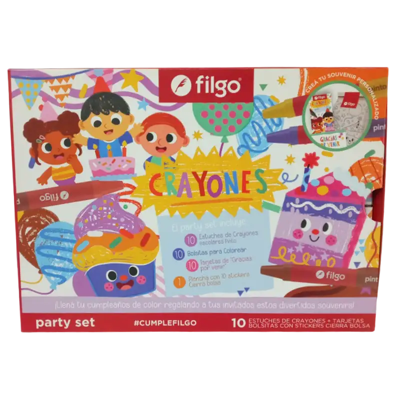 PARTY SET CRAYONES DE CERA FILGO