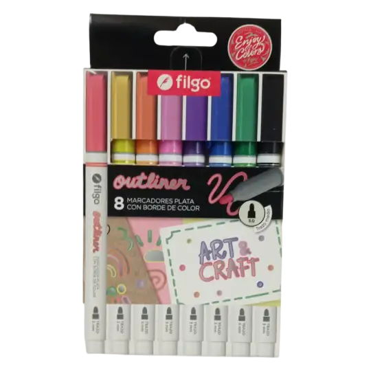 MARCADOR DOBLE TINTA OUTLINER X8 FILGO