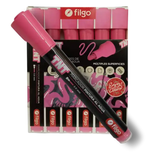 MARCADOR PINTURA AL AGUA TNT 3.0 ROSA X1 FILGO