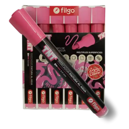 MARCADOR PINTURA AL AGUA TNT 3.0 ROSA X1 FILGO
