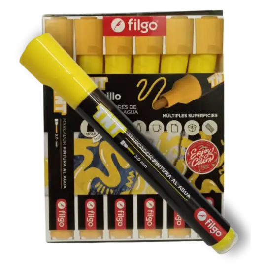 MARCADOR PINTURA AL AGUA X1 TNT 3.0 AMARILLO FILGO