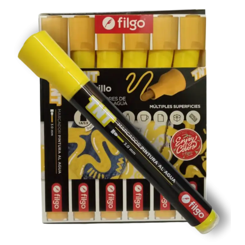 MARCADOR PINTURA AL AGUA X1 TNT 3.0 AMARILLO FILGO