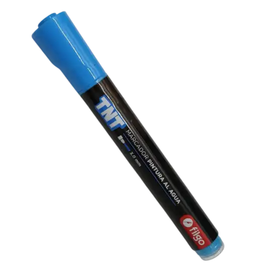 MARCADOR PINTURA AL AGUA X1 TNT 3.0 CELESTE FILGO