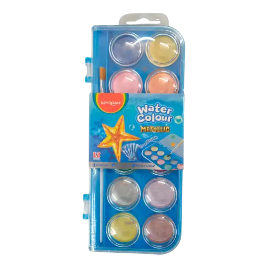 ACUARELA METALLIC 12COLORES KEYROAD