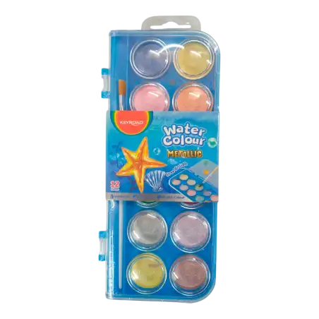 ACUARELA METALLIC 12COLORES KEYROAD