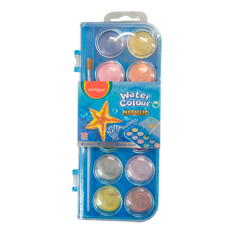 ACUARELA METALLIC 12COLORES KEYROAD