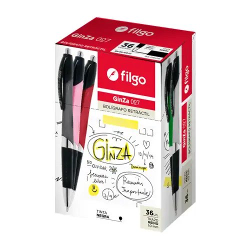 BOLIGRAFO RETRACTIL GINZA 1.0 AZUL X1 FILGO