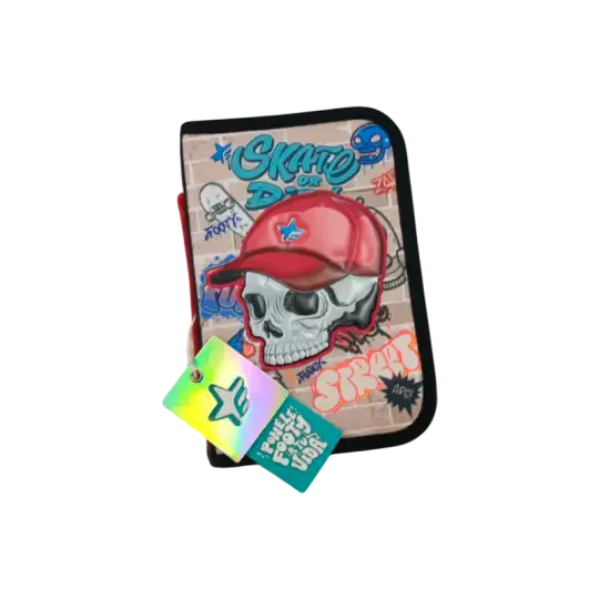 CARTUCHERA RIGIDA 1 CIERRE SKULL
