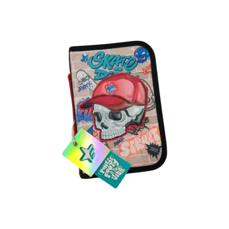 CARTUCHERA RIGIDA 1 CIERRE SKULL
