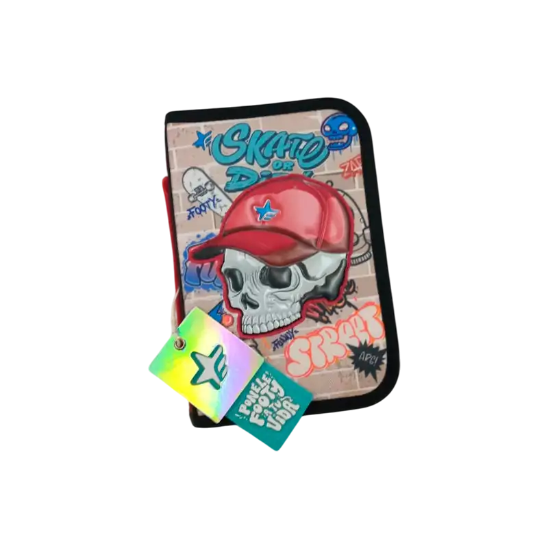 CARTUCHERA RIGIDA 1 CIERRE SKULL