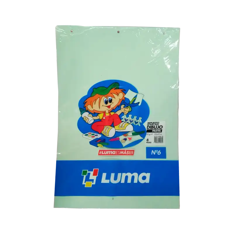 REPUESTO PAPEL PARA DIBUJO N6 PASTEL 6HJS LUMA
