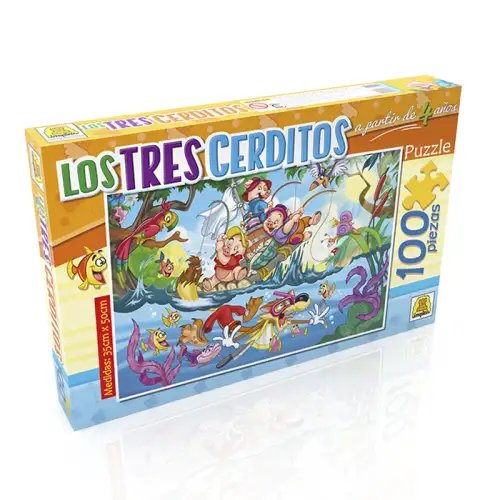 PUZZLE LOS TRES CERDITOS 100PZAS IMPLAS