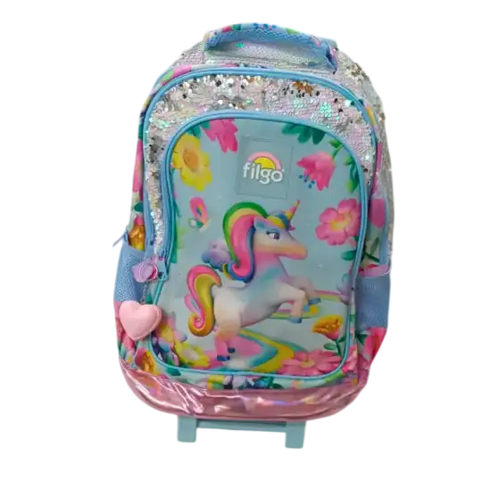 MOCHILA FILGO 3D 18 C/CARRO UNICORNIO
