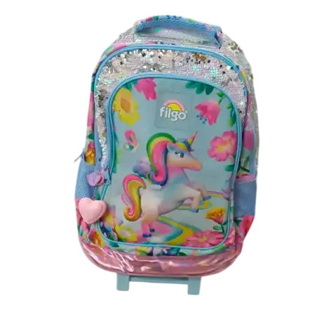 MOCHILA FILGO 3D 18 C/CARRO UNICORNIO