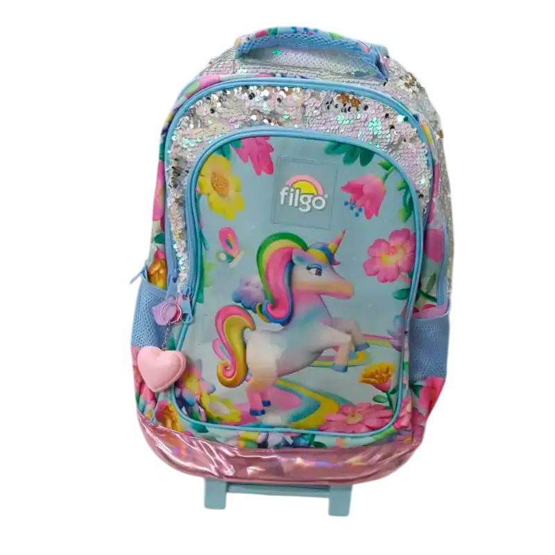 MOCHILA FILGO 3D 18 C/CARRO UNICORNIO